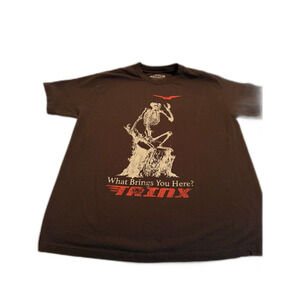 Trinx What Brings You Here Skeleton Graphic Tee Brown Short Sleeve Shirt L